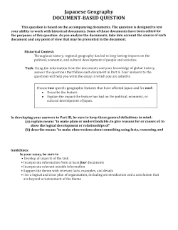 Japanese Geography DOCUMENT