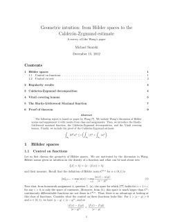 Geometric intuition: from H&ouml;lder spaces to the Calder&oacute;n