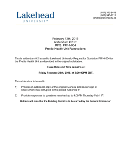 February 13th, 2015 Addendum # 2 to: RFQ