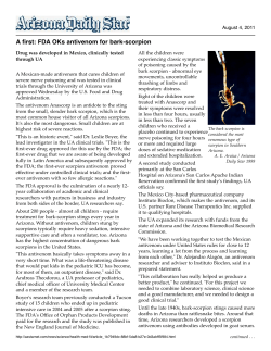 A first: FDA OKs antivenom for bark-scorpion