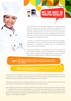 does your bakery use production schedules?