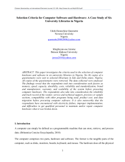 Selection Criteria for Computer Software and Hardware: A Case