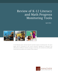 Review of K-12 Literacy and Math Progress Monitoring Tools