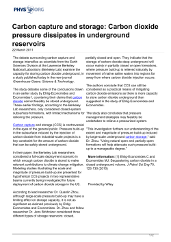 Carbon capture and storage: Carbon dioxide pressure