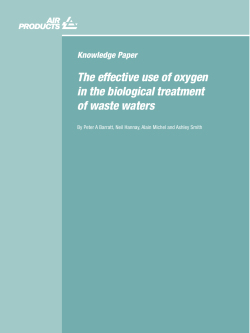 The effective use of oxygen in the biological treatment of waste waters