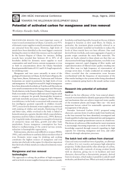 Potential of activated carbon for manganese and iron removal
