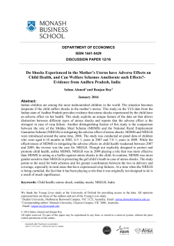 Do Shocks Experienced in the Mother`s Uterus have Adverse Effects
