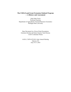 History of the USDA/Land Grant Extension Outlook