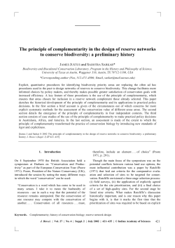The principle of complementarity in the design of reserve networks