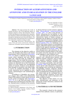 interaction of alternativeness and antonymy and its realization in the