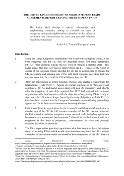 THE UNITED KINGDOM`S RIGHT TO NEGOTIATE FREE TRADE