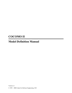 COCOMO II Model Definition Manual - USC CSSE