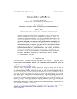 Communication and influence