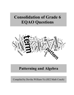 Consolidation of Grade 6 EQAO Questions