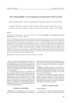 The Conformability of Two Equations for Bacterial Growth in Pork
