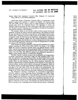 Sander, Alfred Dick. Eisenhower`s Executive Office. Westport, CT