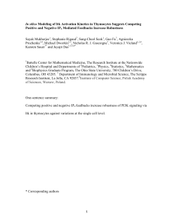 1 In silico Modeling of Itk Activation Kinetics in