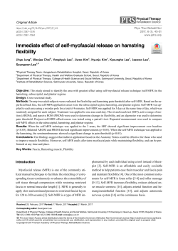 Immediate effect of self-myofascial release on hamstring flexibility