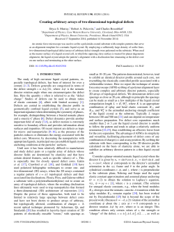 Topological Defect Patterning (PRE)