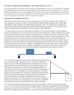 Exploring Static Equilibrium