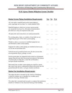 Chapter 3 Radon Mitigation Checklist