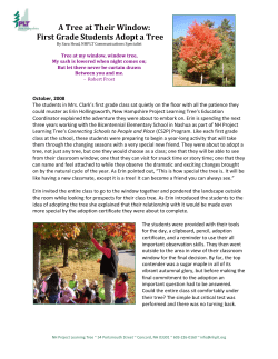 October 2008 - A Tree at Their Window: First Grade Students Adopt