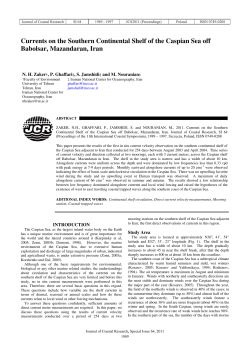 Currents on the Southern Continental Shelf of the Caspian Sea off