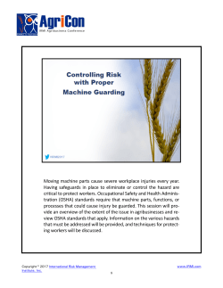 Controlling Risk with Proper Machine Guarding