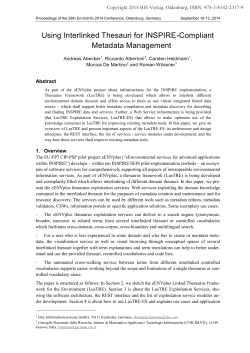 EnviroInfo 2014: Using Interlinked Thesauri for INSPIRE