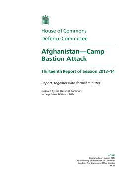 Afghanistan&mdash;Camp Bastion Attack