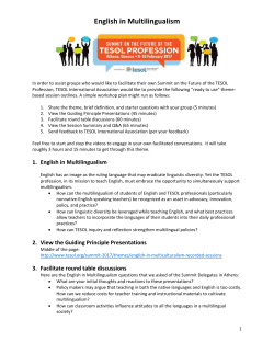 English in Multilingualism - TESOL International Association