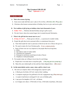 The Greatest Gift Of All - Shelbyville Church of Christ