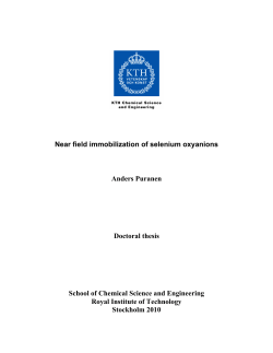 Near field immobilization of selenium oxyanions Anders