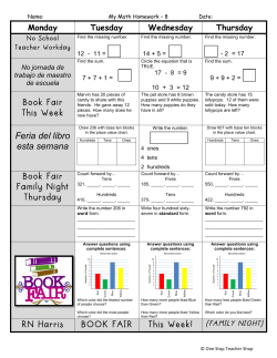 Book Fair This Week Feria del libro esta semana Book Fair Family