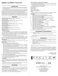 intended use reagents procedure performance - Sigma