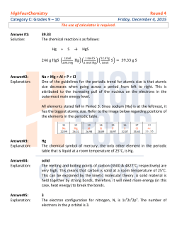 Grades 9 &ndash; 10 Friday, December 4, 2015
