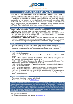 Business Seminar Rwanda - Dutch Council for International Business