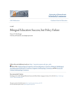 Bilingual Education Success, but Policy Failure