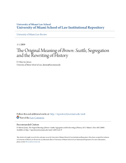 The Original Meaning of Brown: Seattle, Segregation