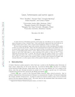 Lines, betweenness and metric spaces