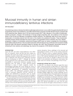 Mucosal immunity in human and simian immunodeficiency