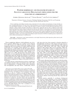 Andrea Quesada-Aguilar, 2,3,4 Susan Kalisz , 2,3 and Tia