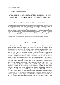 strong high pressure systems influencing the weather in poland