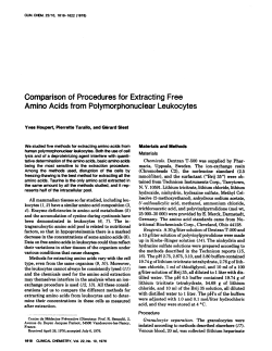 Comparison of Procedures for Extracting Free Amino Acids from