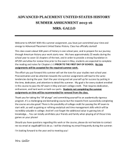advanced placement united states history summer assignment 2015