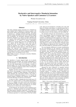 Declarative and Interrogative Mandarin Intonation by