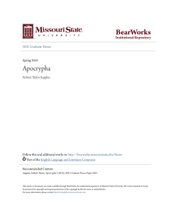Apocrypha - BearWorks - Missouri State University