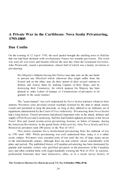 A Private War in the Caribbean: Nova Scotia Privateering, 1793