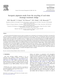 Inorganic pigments made from the recycling of coal mine
