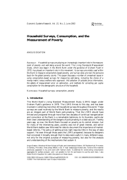 Household Surveys, Consumption, and the Measurement of Poverty